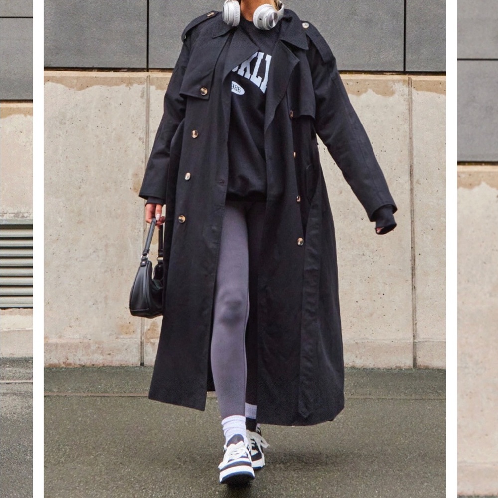 New PLT black trench coat